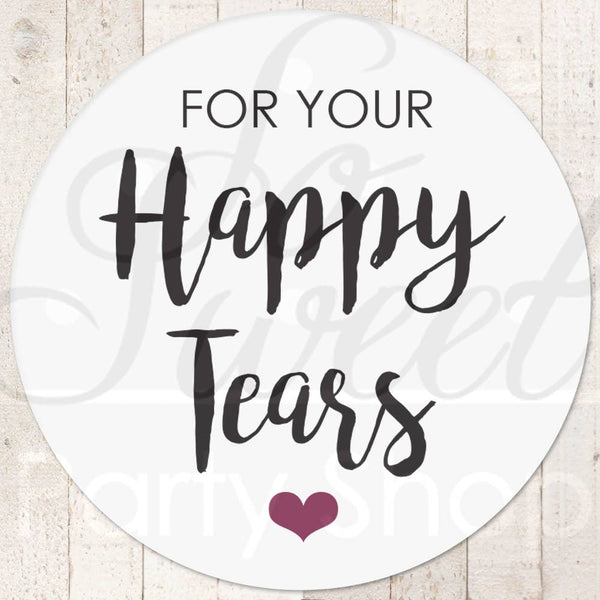 Wedding Favor Stickers, Happy Tears Stickers, Tissue Sticker, Wedding Labels, Tears Of Joy Stickers, Wedding Tears Labels - Set of 24