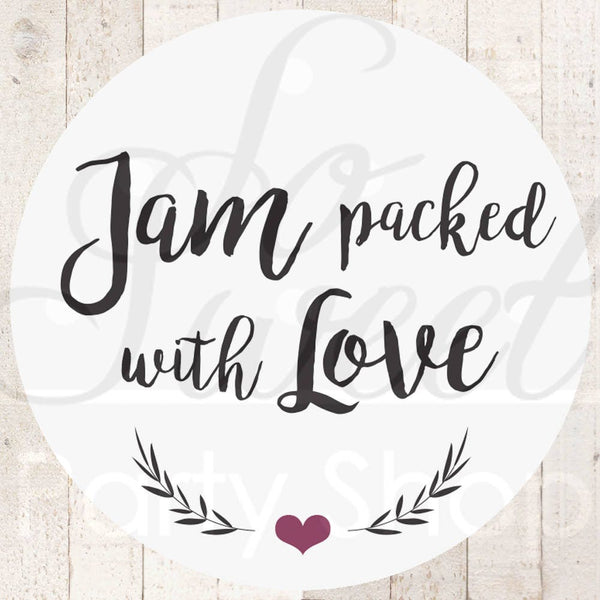 Jam Wedding Favor Stickers, Jam Packed With Love Stickers, Spread The Love Stickers, Jam Wedding Favors, Wedding Stickers - Set of 24