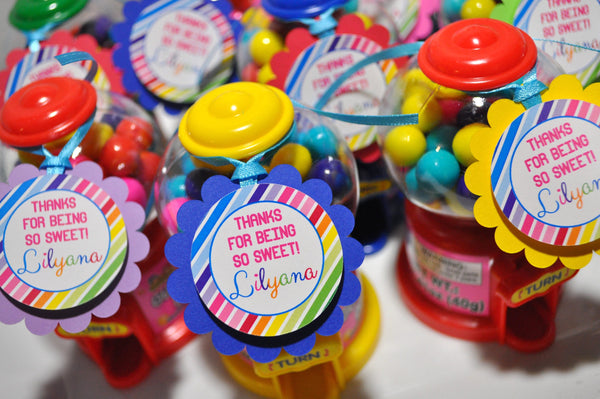 Favor Tags Candy Sweet Shoppe Birthday, 1st Birthday, Rainbow Party Thank You Tags, Candyland Birthday Party, Sweet Shop Party - Set of 12