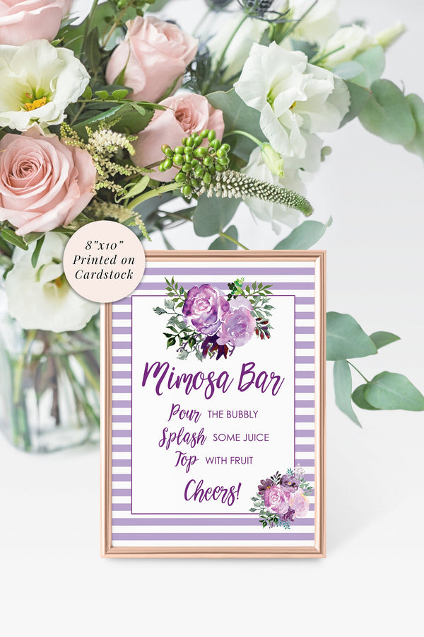 Mimosa Bar Sign 8x10 Print, Bridal Shower Signs, Mom-osa Bar Baby Shower, Bachelorette Party Signs, Bridal Shower Decorations, Wedding Signs