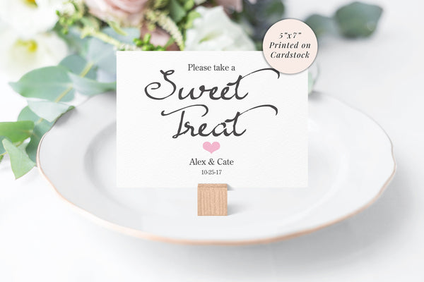 Baby Shower Sweet Treat Sign, Rustic Baby Shower Sign, Sweet Table Sign, Candy Buffet Sign, 5x7 Rustic Kraft Sign - Printed and Shipped