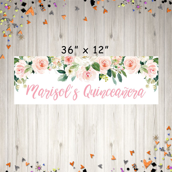 Quinceanera Banner Sweet 15 Mis Quince Anos 15th Birthday Party, Quinceañera Banner Party Decorations, Sweet 16 - Printed & Shipped