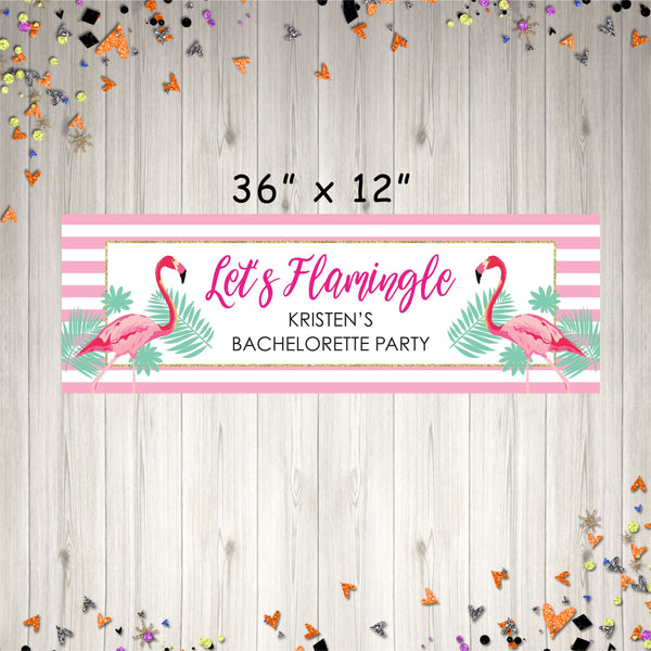 Bachelorette Party Banner Let&#39;s Flamingle, Bridal Shower Banner, Bachelorette Party Decorations, Printed & Shipped