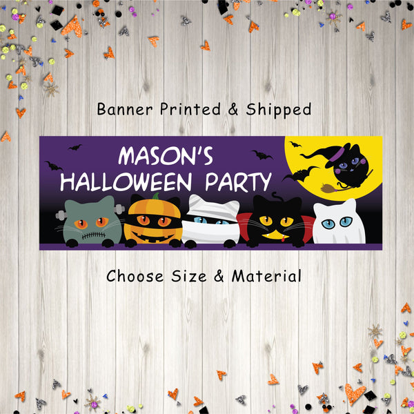 Halloween Party Banner, Halloween Party Decorations, Personalized Banner, Halloween Banner, Halloween Party Supplies - Printed and Shipped