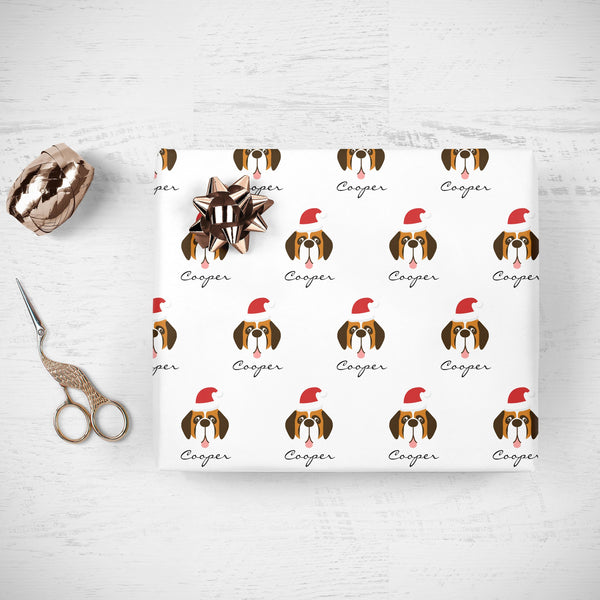 Personalized Dog Christmas Gift Wrap, Merry Christmas Pet Dog Gifts Personalized Wrapping Paper Gift Wrap Sheets Holiday Wrapping Paper