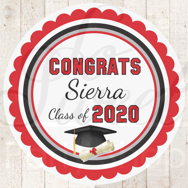 Graduation Party Favors Stickers, Class of 2021 Congrats Grad, Personalized Party Favors Treat Labels Goodie Bag Stickers - Set of 24 Labels