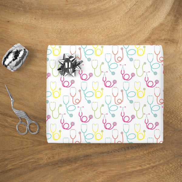 Nurse Gift Wrap, Nurse Graduation Gift Wrapping Paper, Doctor Retirement Gift Wrap Stethoscope, Healthcare Worker Thank You Gift