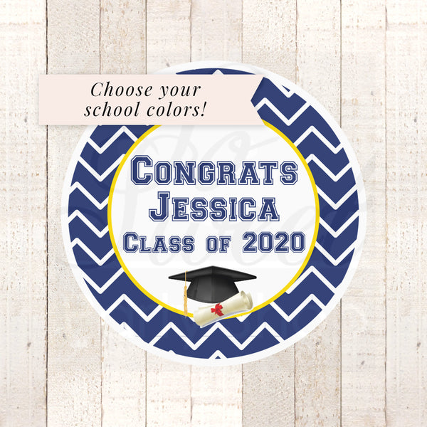 Graduation Party Favors Stickers, Class of 2021 Congrats Grad, Personalized Party Favors Treat Labels Goodie Bag Stickers - Set of 24 Labels