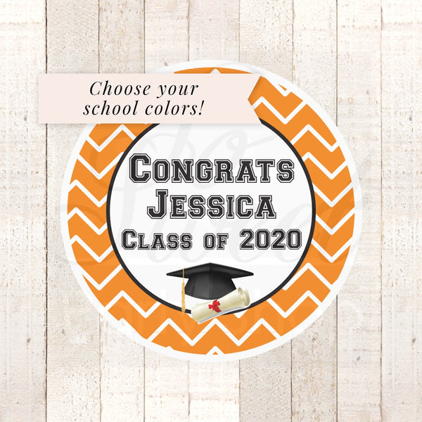Graduation Party Favors Stickers, Class of 2021 Congrats Grad, Personalized Party Favors Treat Labels Goodie Bag Stickers - Set of 24 Labels