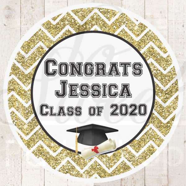 Graduation Party Favor Stickers, Sweet Success Congrats Grad Class of 2021 Stickers, Gold or Silver Graduation Favors - Set of 24 Labels