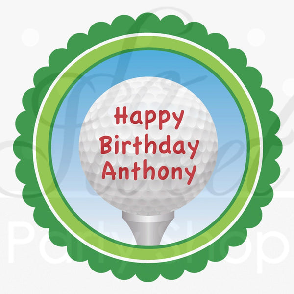 Golf Birthday Stickers, Personalized Party Favor Labels, Mens Birthday Party Favors, Golf Theme Birthday Party Favors - Set of 24 Stickers