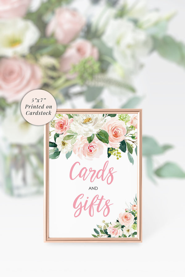 Cards and Gifts Sign 5x7 Print, Bridal Shower Signs, Gift Table Wedding Sign, Baby Shower Signs, Bachelorette Party Signs PRINTED & SHIPPED!