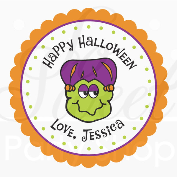 Halloween Favor Stickers, School Halloween Favors, Halloween Party Treat Bag Stickers, Trick Or Treat Stickers, Class Treat Tags - Set of 24