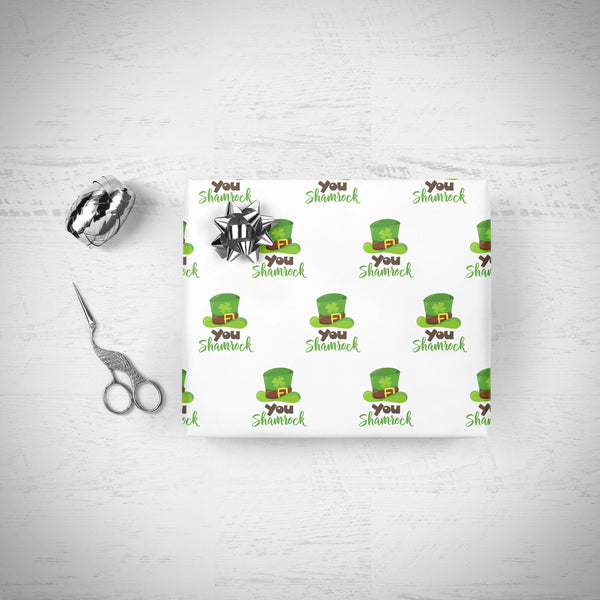 You Shamrock Gift Wrap Sheets, St Patrick&#39;s Day Gift, St Patricks Day Funny Wrapping Paper, Irish Gift Wrap, Birthday Shamrock Party Gift