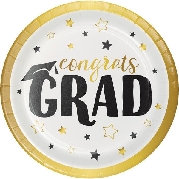 Graduation Cake Plates, Graduation Party Supplies Paper Plates, Congrats Grad Class of 2021 Dessert Plates Tableware, Party Decorations