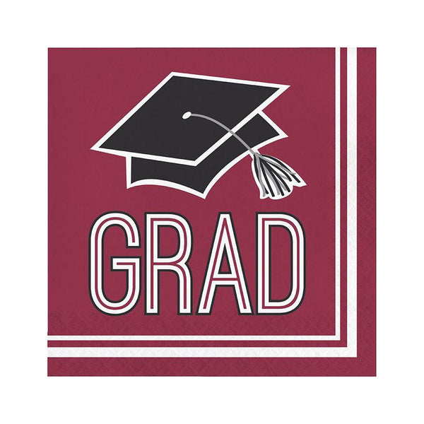 Graduation Party Luncheon Napkins School Colors Class of 2021 Tableware Party Decorations Party Supplies Lunch Napkins Burgundy