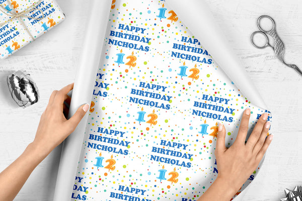 Birthday Name Gift Wrap, Personalized Name Wrapping Paper, Gift Wrap Sheets, Happy Birthday Wrapping Paper, Unique Gift Wrap