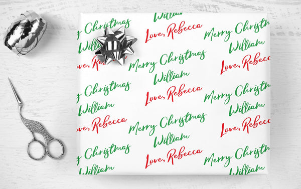 Personalized Christmas Gift Wrap Name Wrapping Paper, Gift Wrap Sheets, Holiday Wrapping Paper, Unique Christmas Gift