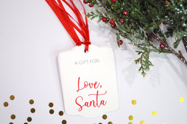 Christmas Gift Tags From Santa, Merry Christmas A Gift For Hang Tags Gift Tags - Set of 12 Tags