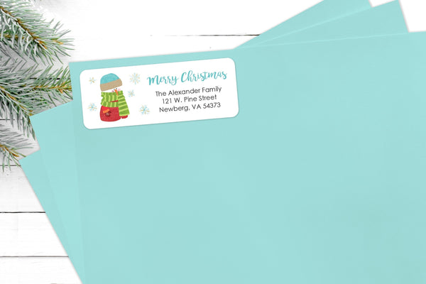 Merry Christmas Address Labels Envelope Seals Snowman Return Labels Stickers Gift Tags Labels Christmas Seals Packaging - Set of 30