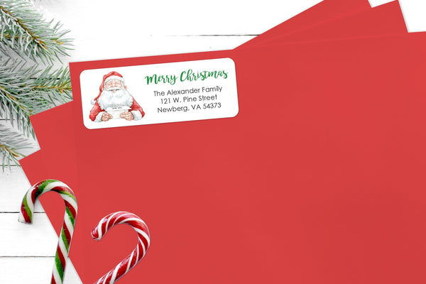Santa Merry Christmas Address Labels Envelope Seals Return Labels Stickers Gift Tags Labels Christmas Seals Packaging - Set of 30