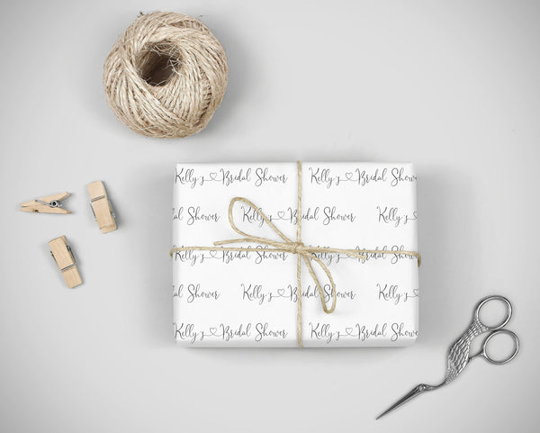 Bridal Shower Wrapping Paper Personalized Gift Wrap Bride Name, Modern Bridal Shower Wrapping Paper Gift Wrap