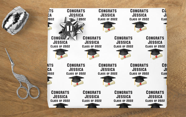 Graduation Wrapping Paper Class of 2022, Personalized Graduation Gift Wrap, Gift Wrap Sheets, Unique Graduate Gift Wrapping