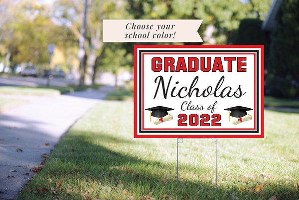Graduation Yard Sign, Class of 2022 Lawn Sign, High School Graduation Sign, College Graduation Sign, Virtual Graduation 24”x18" Printed Sign