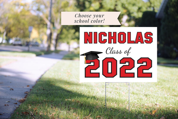 Class of 2022 Lawn Sign, Graduation Yard Sign, High School Graduation Sign, College Graduation Sign, Outdoor Graduation 24”x18" Printed Sign