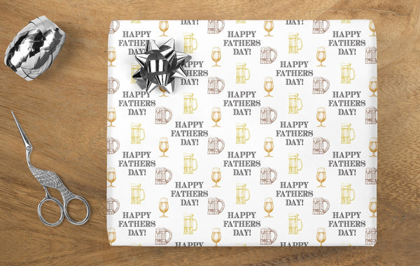 Happy Fathers Day Gift Wrap Sheets, Beer Wrapping Paper Dad Funny Gift, Funny Wrapping Paper, Unique Gift Wrap