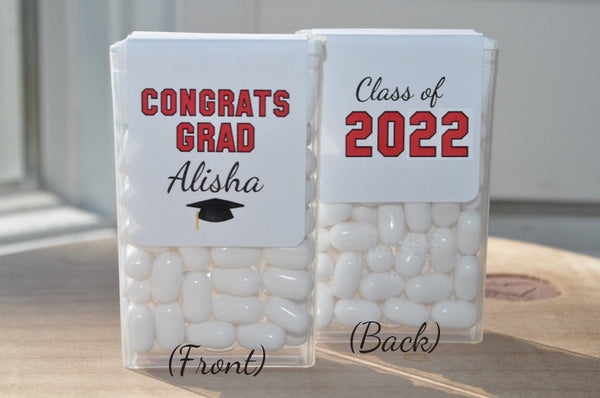Graduation Party Favors, Tic Tac Labels Mint Favors, Graduation Class of 2022, Congrats Grad, Personalized Party Favors - Set of 24 Labels