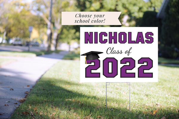 Class of 2022 Graduation Yard Sign, High School Graduation Lawn Sign, College Graduation Sign, Outdoor Graduation 24”x18" Printed Sign