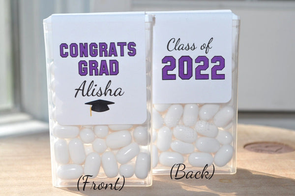 Graduation Favors Tic Tac Labels Mint Favors, Graduation Party Congrats Grad Class of 2022 Personalized Party Favors - Set of 24 Labels