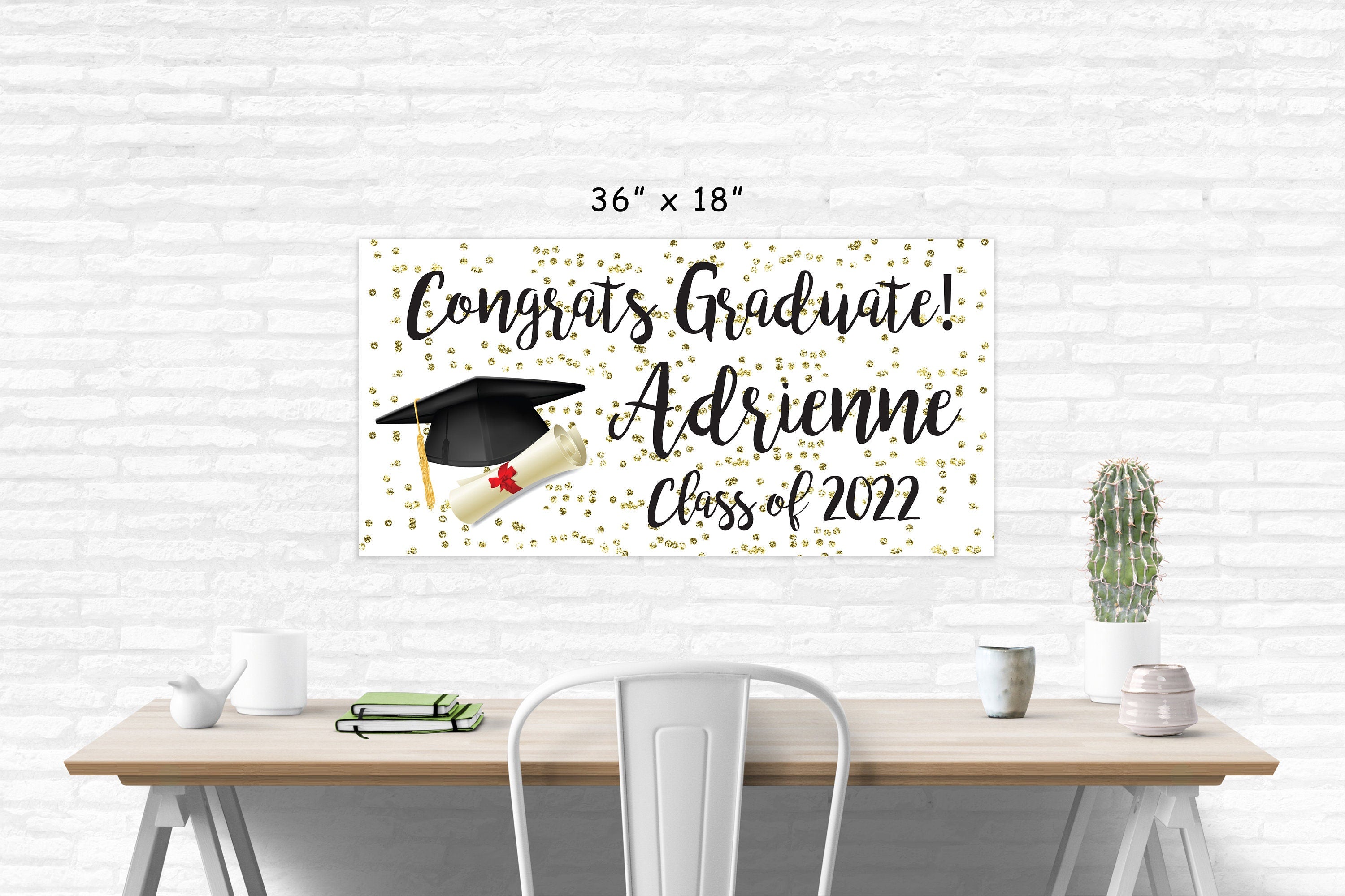 Class of 2022 High School Graduation Banner, Congrats Grad Personalize ...