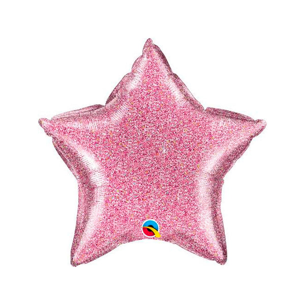 Pink Glitter Star Balloon Large 20" Pink Glitter Star Birthday Balloon, Girl Baby Shower Balloon