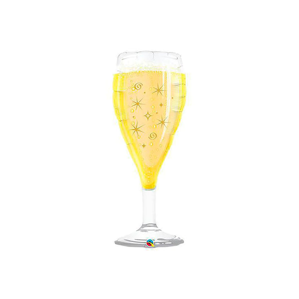 Large Champagne Glass Balloon 39" Foil Mylar Balloon, Bubbly Wine Glass Balloon, Cheers Retirement Party, Bridal Shower, Congratulations