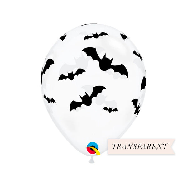 Bats Transparent Latex Balloons 11", Halloween Party Balloons, Bat Halloween Latex Balloon, Halloween Decorations