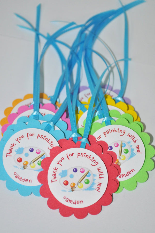 Artist Birthday Party Favor Tags - Thank You Party Favors - Art Painting Party Thank You Tags - Paint Birthday Party Decorations - Set of 12