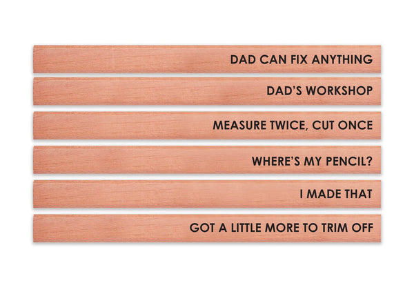 Dad Carpenter Pencils, Christmas Gift, Printed Pencils, Carpenter Gifts, Personalized Gifts, Woodworker, Gift for Him, Dad Gift - Set of 6