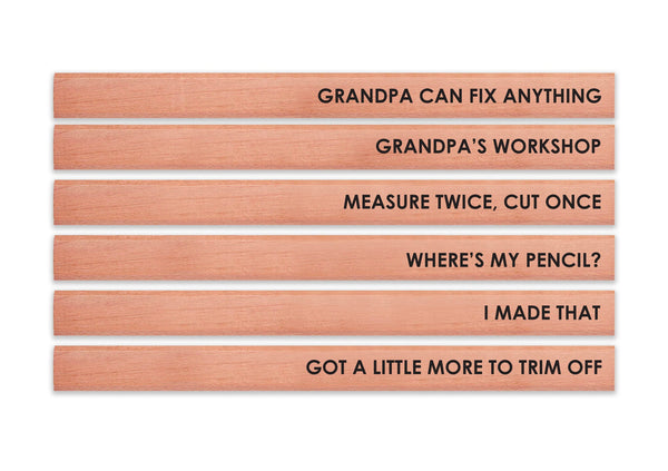 Grandpa Carpenter Pencils, Christmas Gift, Printed Pencils, Carpenter Gifts, Personalized Gifts, Woodworker, Gift for Papa - Set of 6