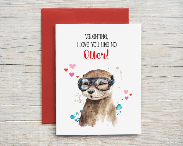 I Love You Like No Otter Funny Valentine's Day Card