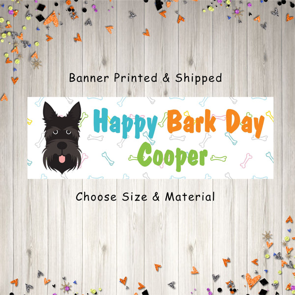 Happy Bark Day Banner, Dog Happy Birthday Banner, Personalized Dog Party Decorations, Puppy Party Banner Decorations - Printed and Shipped