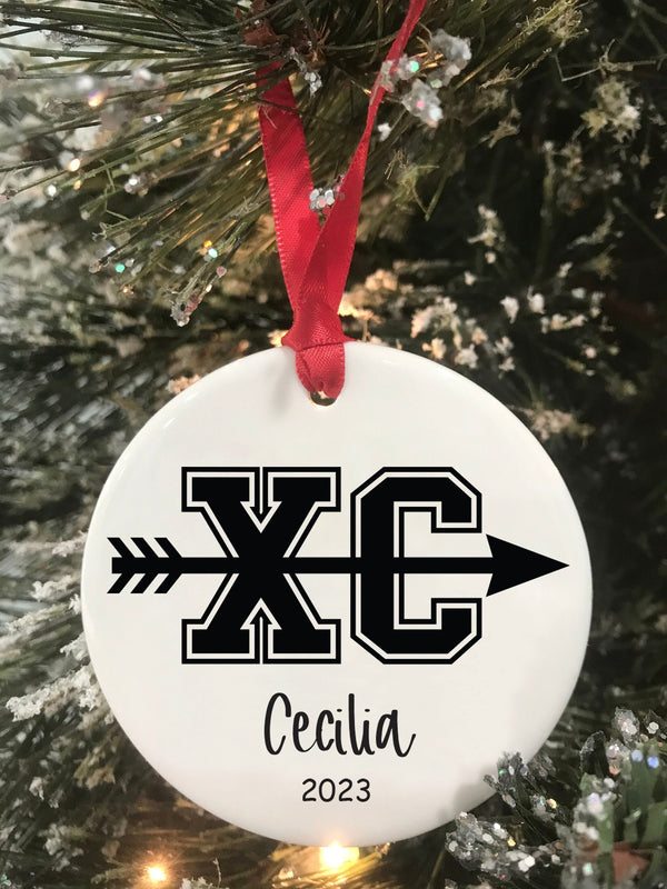 Cross Country Ornament with Best Time XC Running Ornament Cross Country Runner Gift Gift for Runner Runner Ornament Marathon Ornament 2023