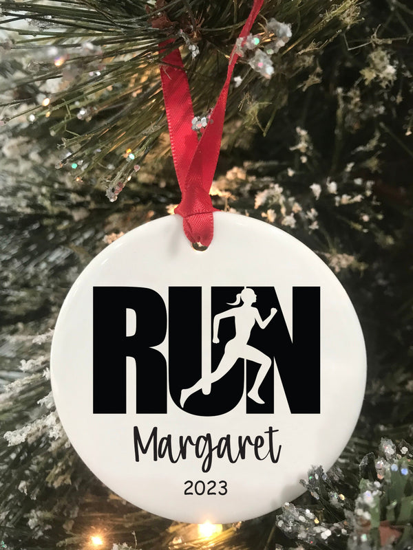 Running Ornament Woman Gift for Runners Cross Country Gift 2023 Running Ornament Marathon Ornament Run Ornament Christmas Keepsake