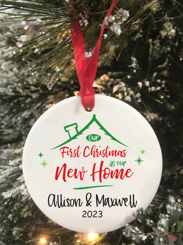 First Christmas In Our New Home Ornament 2023 New Home First Christmas Housewarming Gift Ceramic Ornament Keepsake Ornament