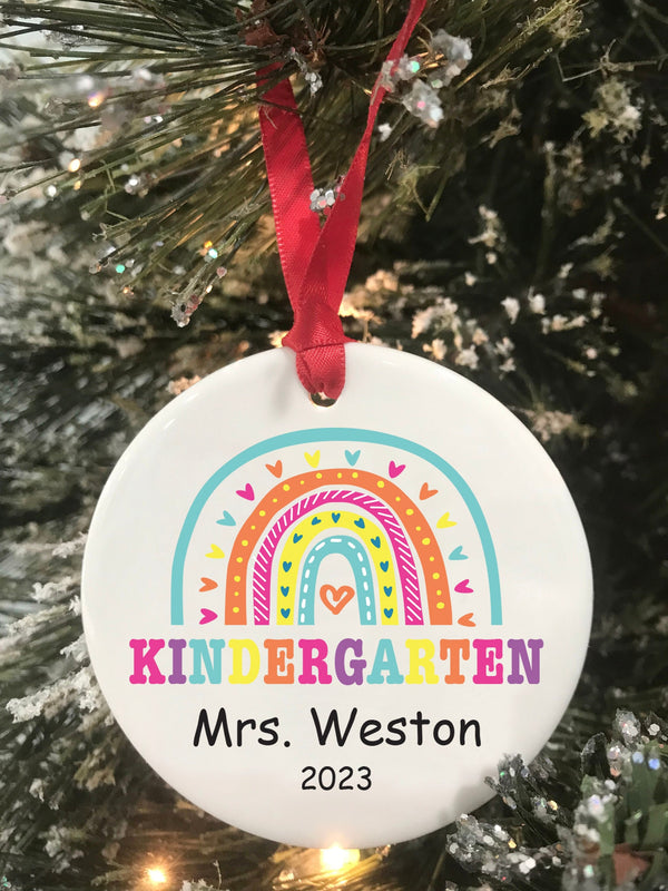 Personalized Teacher Christmas Ornament Personalized Teacher Gift 2023 Ceramic Ornament Teacher Grade Ornament