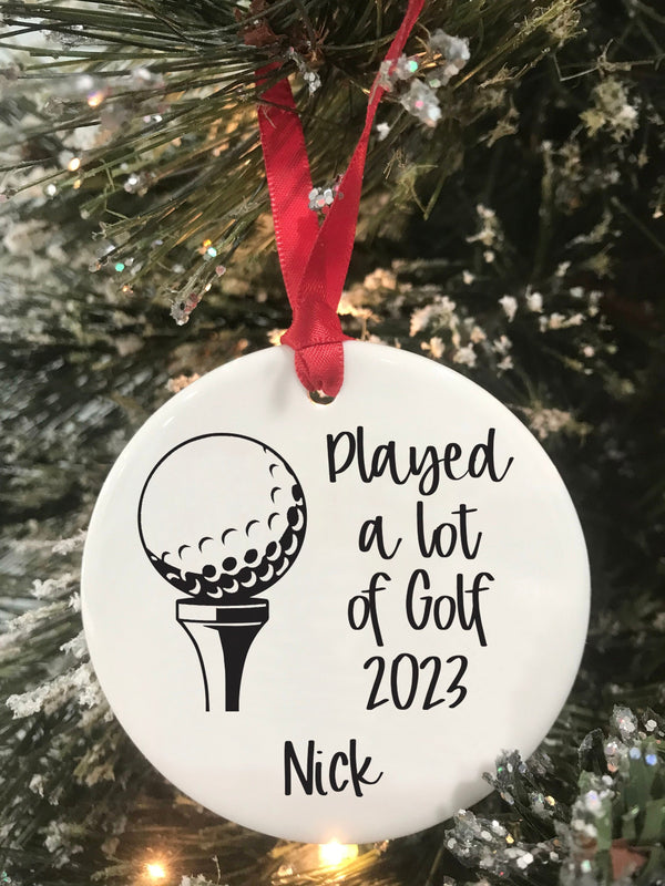 Golf Ornament Personalized Gift for Golfer Gift Golf Christmas Ornament Funny Golf Gift Played A Lot Of Golf Dad Gift Keepsake Ornament 2023