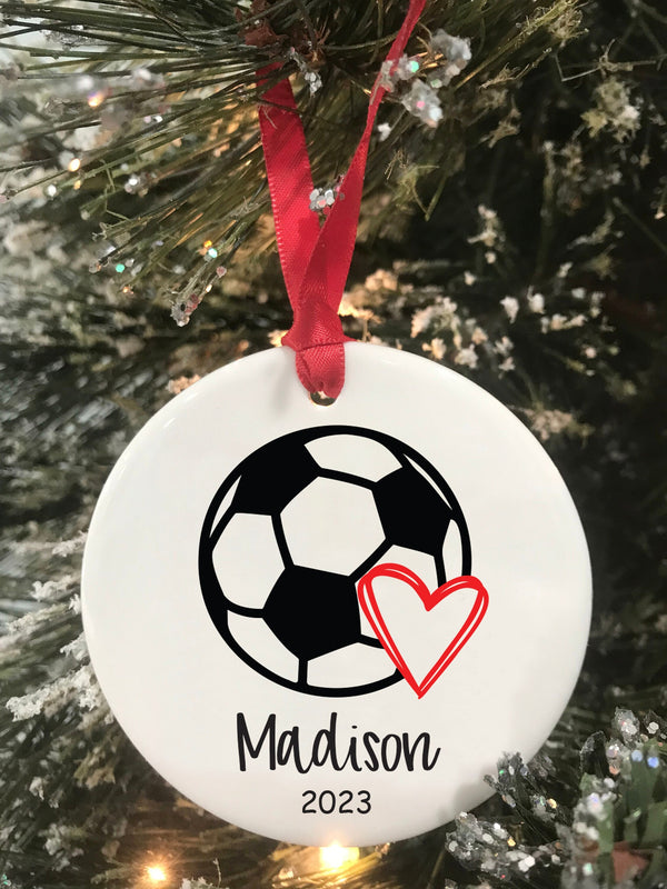 Soccer Ornament Sports Ornament Soccer Love Gift Gift for Soccer Player Personalized 2023 Ornament Keepsake Christmas Gift