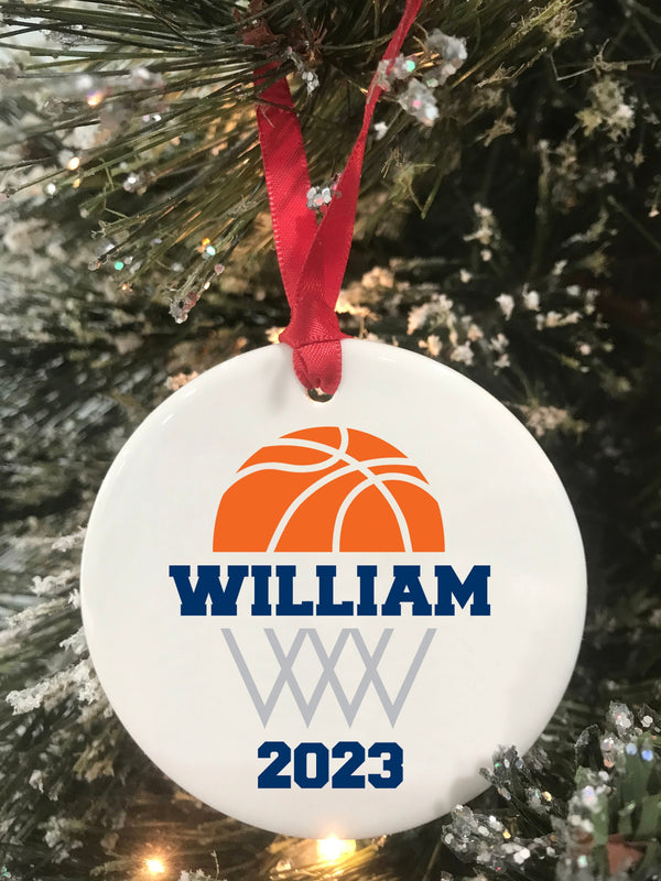 Basketball Christmas Ornament 2023 Sports Ornament Gift Basketball Player Personalized Ornament Keepsake Christmas Gift for Basketball Coach