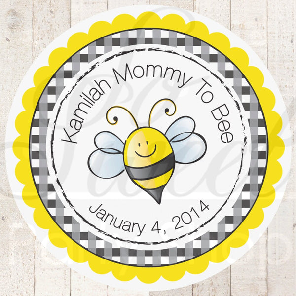Bee Baby Shower Favor Sticker Labels, Mommy To Bee Baby Shower, Bumble Bee Baby Shower Favor Decorations, Baby Shower Favors - Set of 24